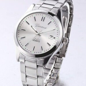 Montre d'homme à bracelet en alliage sans boîte, calendrier, pour le sport, les affaires et les tenues casual - convient aux personnes à succès