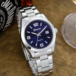 Montre d'homme à bracelet en alliage sans boîte, calendrier, pour le sport, les affaires et les tenues casual - convient aux personnes à succès