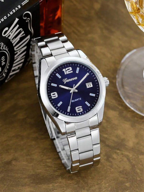 Montre d'homme Ã  bracelet en alliage sans boÃ®te, calendrier, pour le sport, les affaires et les tenues casual - convient aux personnes Ã  succÃ¨s â€“ Image 6