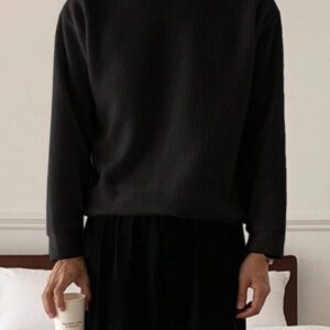 DAZY 1 pièce Sweat-shirt décontracté à col rond manches longues uni pour homme, à porter au quotidien, pour l'automne