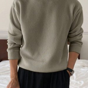 DAZY 1 pièce Sweat-shirt décontracté à col rond manches longues uni pour homme, à porter au quotidien, pour l'automne