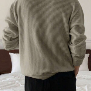 DAZY 1 pièce Sweat-shirt décontracté à col rond manches longues uni pour homme, à porter au quotidien, pour l'automne