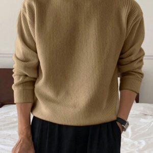 DAZY 1 pièce Sweat-shirt décontracté à col rond manches longues uni pour homme, à porter au quotidien, pour l'automne