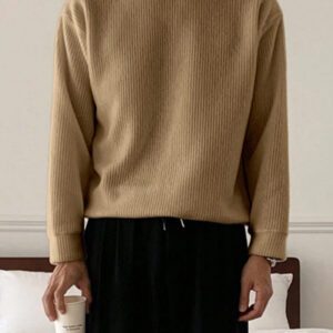 DAZY 1 pièce Sweat-shirt décontracté à col rond manches longues uni pour homme, à porter au quotidien, pour l'automne