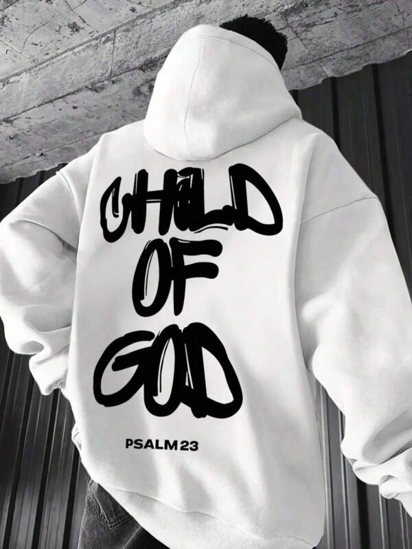 Sweat-shirt à capuche décontracté à manches longues avec cordon de serrage et imprimé lettres pour hommes, rentrée scolaire – Image 2
