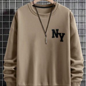 RueChic Sweat-shirt À Épaules Basses Pour Homme Avec Impression De Lettres