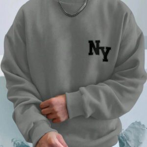 RueChic Sweat-shirt À Épaules Basses Pour Homme Avec Impression De Lettres