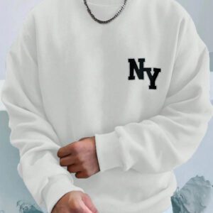 RueChic Sweat-shirt À Épaules Basses Pour Homme Avec Impression De Lettres