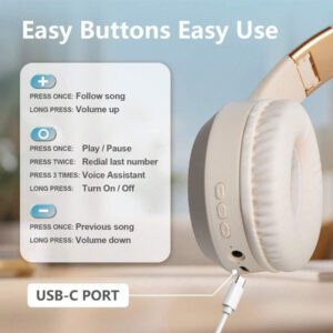 Gerripuer Casque Bluetooth sans fil Gerripuer pour sports de plein air et jeux. Écouteurs Bluetooth avec microphone et réduction de bruit, pour la maison, le bureau, le téléphone, l'ordinateur et la tablette