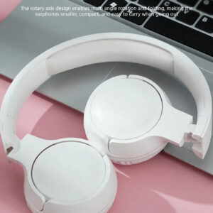 AKKHOO Casque d'écoute sans fil pliable, son stéréo, Jelly 5.3, longue durée de vie de la batterie, casque de jeu intelligent anti-bruit