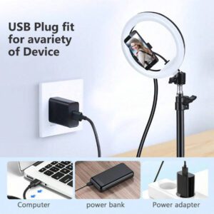 AXNEN 10 pouces Anneau lumineux LED avec trépied stable de 1,1 m (43,3 pouces) pour la photographie, la prise de vue vidéo, la diffusion en direct en extérieur, le maquillage compatible avec tous les téléphones