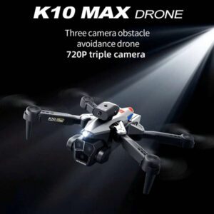 Le nouveau drone K10MAX avec trois caméras présente un vol stationnaire stable avec flux optique. C'est un drone de photographie aérienne haute définition 720p pouvant être utilisé à l'intérieur et à l'extérieur. Le système d'évitement d'obstacles intelligent à 360° en fait un cadeau de vacances abordable pour un drone.