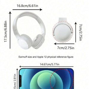 AKKHOO Casque d'écoute sans fil pliable, son stéréo, Jelly 5.3, longue durée de vie de la batterie, casque de jeu intelligent anti-bruit