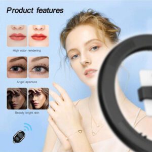 Anneau lumineux de 10 po/26 cm Éclairage photographique Support de trépied pour téléphone Anneau lumineux Selfie à distance Remplir l'anneau lumineux Lampe Vidéo en direct COOK