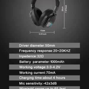 COLUSI Casque sans fil et confortable - anti-bruit, longue durée de vie de la batterie, convient pour le jeu et l'utilisation professionnelle, cadeau parfait pour les jeunes, les adolescents, les adultes et les femmes