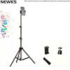 NEWKS NEWKS Trépied télescopique multifonctionnel de 200 cm/78,7 pouces, équipé d'un clip pour téléphone, d'un inclinomètre 1/4 et d'un sac de transport, convient pour la diffusion en direct et la prise de vue