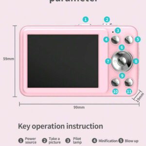 Mini caméra numérique haute définition pour étudiants, prise de photos, enregistrement vidéo, lecteur de musique MP3, carte mémoire remplaçable. Convient pour enregistrer la vie et les voyages, VLOG