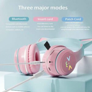 Écouteurs Bluetooth, lumière colorée respirante pliable, sans fil Bluetooth 5.0, peuvent être connectés et utilisés avec des téléphones portables, des tablettes et d'autres appareils.