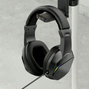 BATXELLENT Casque de jeu filaire 3,5 mm avec éclairage pour diffusion en direct, idéal pour les jeux vidéo.