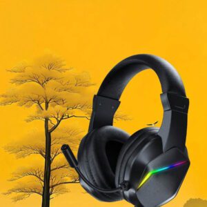 BATXELLENT Casque de jeu filaire 3,5 mm avec éclairage pour diffusion en direct, idéal pour les jeux vidéo.