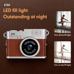 Appareil photo numérique mini 8 Go 16 Go 32 Go Petite caméra sport photo action Cam Corps vidéo caché Photographie subminiature Enregistrement Bodycam Caméscope Caméras Appareil photo pour la photographie Mini caméra rétro portable : Enregistrement vidéo 1080P HD, un accessoire élégant avec fonction de prise de vue. Écran IPS 0,96 pouce, éclairage LED. Spécialement conçu pour les jeunes. Corps ultra-léger de 17,5 g, prise de vue pendant la charge, alimentez votre création de vlog