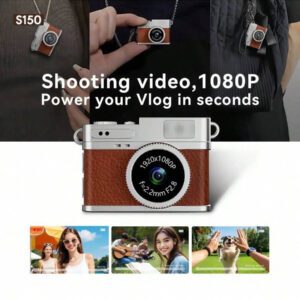 Appareil photo numérique mini 8 Go 16 Go 32 Go Petite caméra sport photo action Cam Corps vidéo caché Photographie subminiature Enregistrement Bodycam Caméscope Caméras Appareil photo pour la photographie Mini caméra rétro portable : Enregistrement vidéo 1080P HD, un accessoire élégant avec fonction de prise de vue. Écran IPS 0,96 pouce, éclairage LED. Spécialement conçu pour les jeunes. Corps ultra-léger de 17,5 g, prise de vue pendant la charge, alimentez votre création de vlog