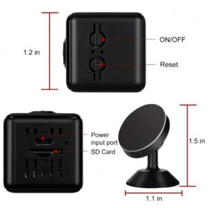 1 pièce + carte SD 16 Go, caméra cachée Full HD 1080p, petite caméra carrée pour nounou, avec télécommande via application, adaptée au bureau à domicile. Avec fonction de vision nocturne, caméras intelligentes pour la maison.