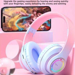 Casque bluetooth de haute qualité avec éclairage, annulation de bruit intelligent, qualité sonore HIFI, longue durée de vie de la batterie, faible latence, casque sans fil pliable et portable, prend en charge les modes filaire et carte TF