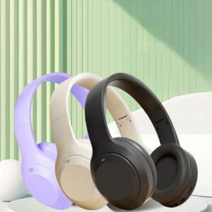 Casque Bluetooth sans fil M5 à design pliable par-dessus les oreilles pour sports de plein air, jeux. Longue autonomie avec micro. Écouteurs antibruit.