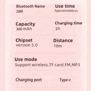 Casque serre-tête sans fil, Gelei 5.0, longue durée de vie de la batterie, haute qualité sonore, faible latence, conception d'oreilles de chat, pour la musique / le jeu