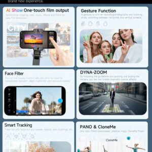 TOKQI Stabilisateur de cardan de suivi facial anti-tremblement, trépied, perche selfie Bluetooth extensible avec rotation à 360°, support de téléphone avec microphone pour la prise de vidéos sur smartphone, les vlogs de voyage, les rassemblements familiaux, les enregistrements de fête, compatible avec Android et iOS