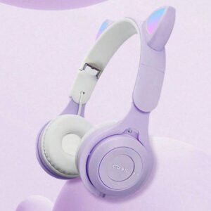 Casque Sans Fil Avec Puce Qualcomm, Style D'oreille De Chat Ou De Lapin Lumineux, Protection Auditive, Convient Pour Le Jeu Et L'écoute De Musique