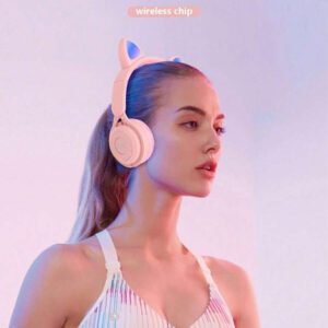 Casque Sans Fil Avec Puce Qualcomm, Style D'oreille De Chat Ou De Lapin Lumineux, Protection Auditive, Convient Pour Le Jeu Et L'écoute De Musique