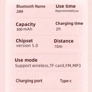 Casque serre-tête sans fil, Gelei 5.0, longue durée de vie de la batterie, haute qualité sonore, faible latence, conception d'oreilles de chat, pour la musique / le jeu