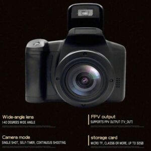 Appareil photo numérique de 16 Mégapixels avec 1080p, stabilisation d'image numérique 16x zoom, caméra vidéo domestique avec objectif amovible 2,4 pouces - Noir
