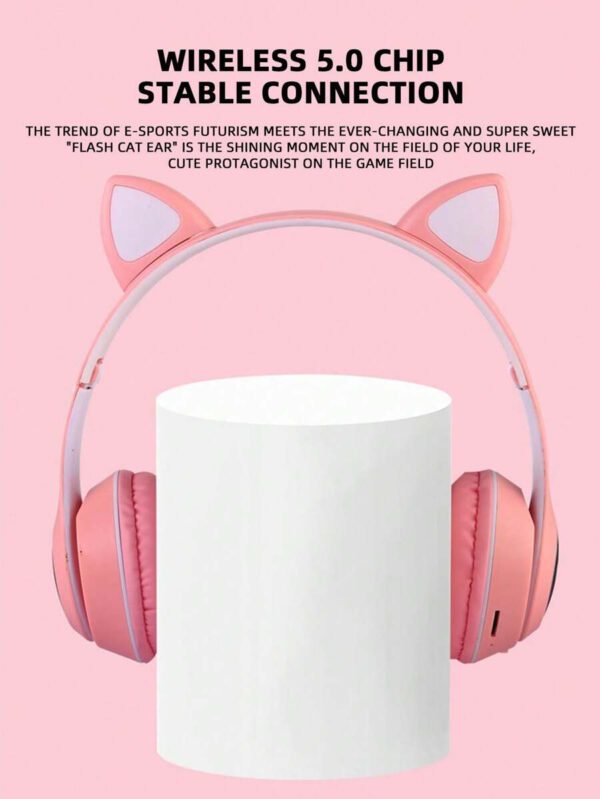 Casque Sans Fil Cat Ears Avec Effets D'éclairage Rgb Clignotant, Couleurs Durables Et Haute Qualité De Son Haute Résolution, Cadeau Pour Casque Stéréo De Musique De Qualité Sonore Hi-res Et Téléphone Portable – Image 17