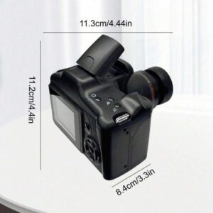 Appareil photo numérique de 16 Mégapixels avec 1080p, stabilisation d'image numérique 16x zoom, caméra vidéo domestique avec objectif amovible 2,4 pouces - Noir