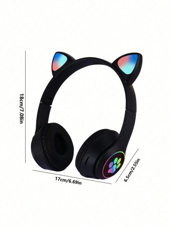 Casque Sans Fil Cat Ears Avec Effets D'éclairage Rgb Clignotant, Couleurs Durables Et Haute Qualité De Son Haute Résolution, Cadeau Pour Casque Stéréo De Musique De Qualité Sonore Hi-res Et Téléphone Portable – Image 22