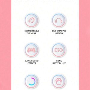 Casque Sans Fil Cat Ears Avec Effets D'éclairage Rgb Clignotant, Couleurs Durables Et Haute Qualité De Son Haute Résolution, Cadeau Pour Casque Stéréo De Musique De Qualité Sonore Hi-res Et Téléphone Portable