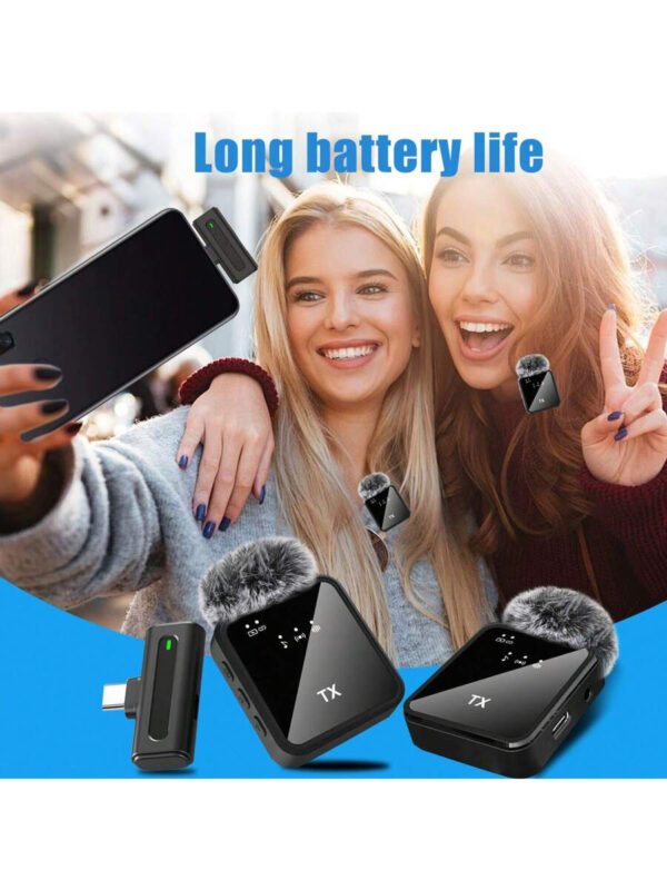 Microphone cravate sans fil professionnel compatible avec iPhone, iPad - Microphone omnidirectionnel sans fil à condensateur pour enregistrement d'entretien, vidéo, podcast – Image 8