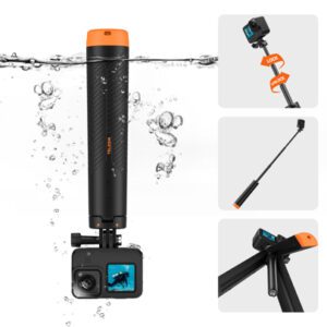 TELESIN TELESIN Perche à Selfie 4 en 1 Flottante Prise en Main Trépied Etanche Extensible Monopode à Selfie pour GoPro Hero 13, 12, 11, 10, 9, 8, DJI OSMO Action 5 Pro 4 Insta360 Ace Pro 2 et la plupart des caméras d'action