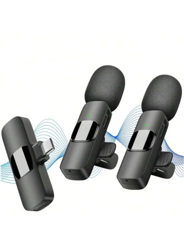 Microphone cravate sans fil compatible avec téléphone/Ipad/Android, mini microphone, microphone cravate plug-and-play avec faible délai et puce de réduction de bruit intégrée pour l'enregistrement vidéo, la diffusion en direct, les interviews, les podcasts et les créateurs de contenu Vlog – Image 3