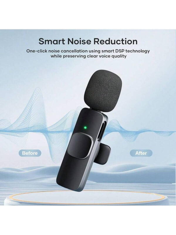 Microphone cravate sans fil compatible avec téléphone/Ipad/Android, mini microphone, microphone cravate plug-and-play avec faible délai et puce de réduction de bruit intégrée pour l'enregistrement vidéo, la diffusion en direct, les interviews, les podcasts et les créateurs de contenu Vlog – Image 5