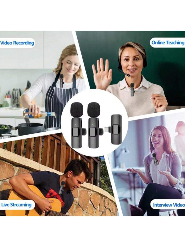 Microphone cravate sans fil compatible avec téléphone/Ipad/Android, mini microphone, microphone cravate plug-and-play avec faible délai et puce de réduction de bruit intégrée pour l'enregistrement vidéo, la diffusion en direct, les interviews, les podcasts et les créateurs de contenu Vlog – Image 7