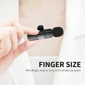 Microphone cravate sans fil compatible avec téléphone/Ipad/Android, mini microphone, microphone cravate plug-and-play avec faible délai et puce de réduction de bruit intégrée pour l'enregistrement vidéo, la diffusion en direct, les interviews, les podcasts et les créateurs de contenu Vlog