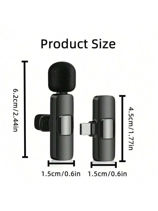 Microphone cravate sans fil compatible avec téléphone/Ipad/Android, mini microphone, microphone cravate plug-and-play avec faible délai et puce de réduction de bruit intégrée pour l'enregistrement vidéo, la diffusion en direct, les interviews, les podcasts et les créateurs de contenu Vlog – Image 10