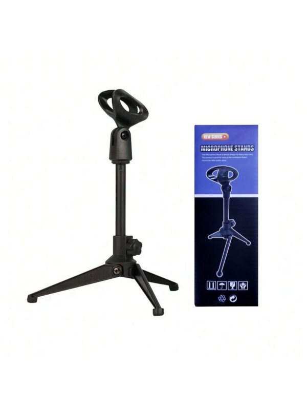 Support de microphone universel Trépied de bureau portable mini Pied de table réglable Support de clip de microphone Support léger – Image 2
