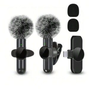 Microphone sans fil professionnel à lavalière pour smartphone, microphone sans fil plug-and-play pour enregistrement vidéo/audio, micro-cravate à clip pour interview/Vlog/enseignement