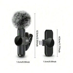 Microphone sans fil professionnel à lavalière pour smartphone, microphone sans fil plug-and-play pour enregistrement vidéo/audio, micro-cravate à clip pour interview/Vlog/enseignement