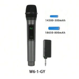 Microphone sans fil portatif, microphone portatif rechargeable, batterie de 8 heures pour diffusion en direct/karaoké/réunion, prêt à l'emploi